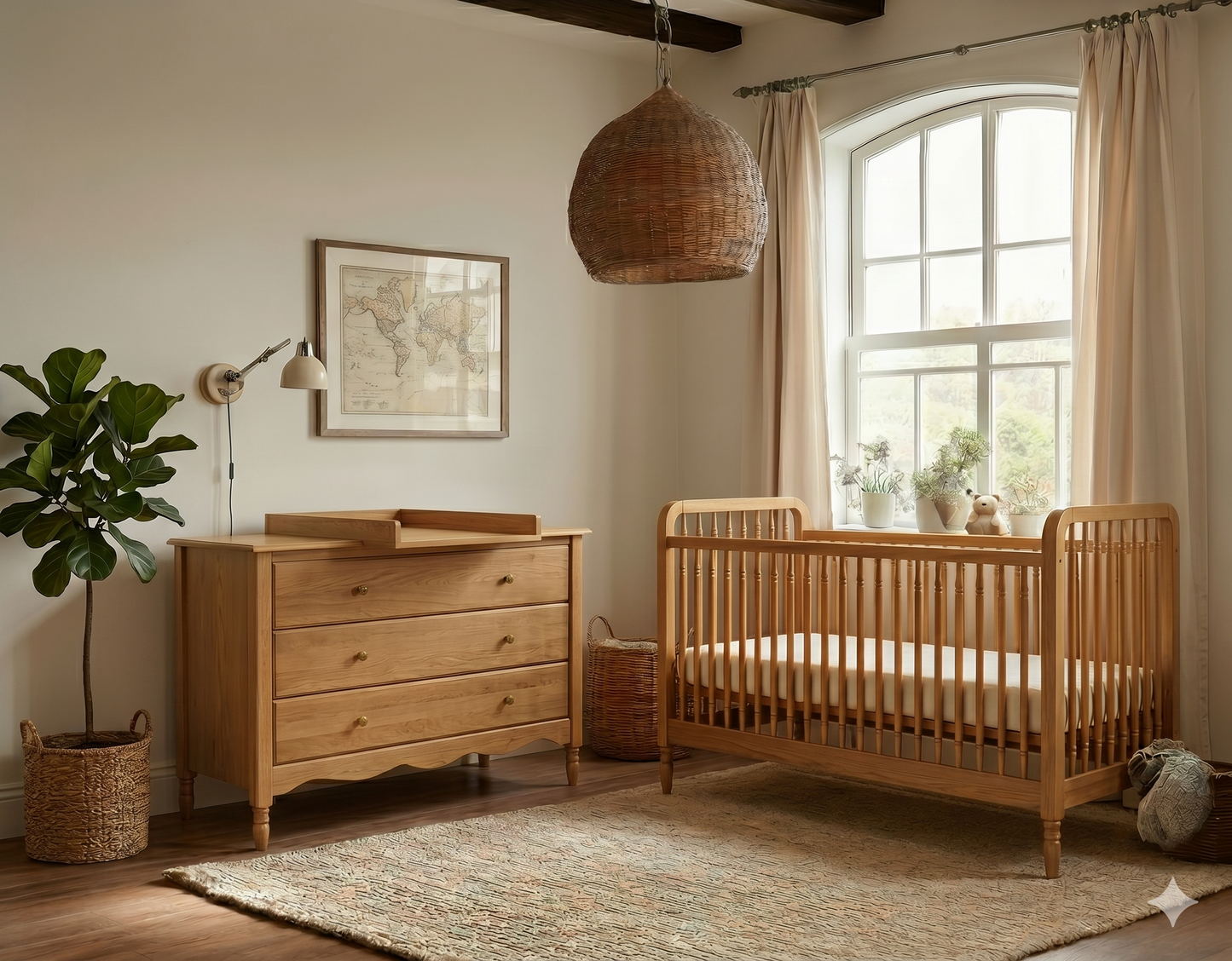 Heritage cot + Toddler Rail 60x120
