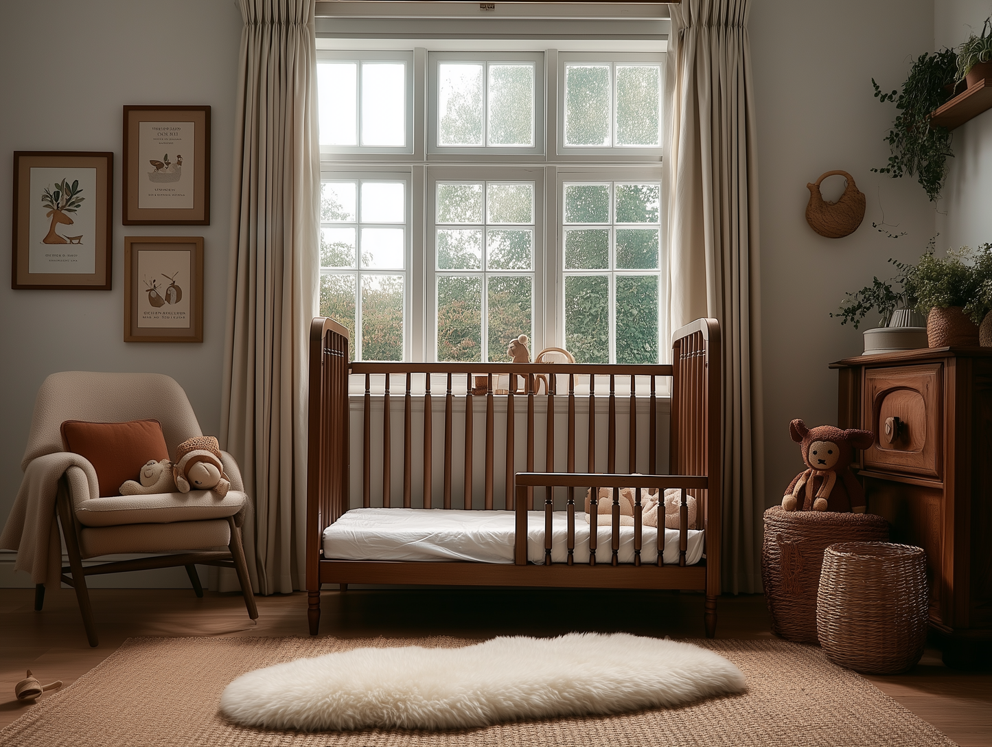 Heritage cot + Toddler Rail